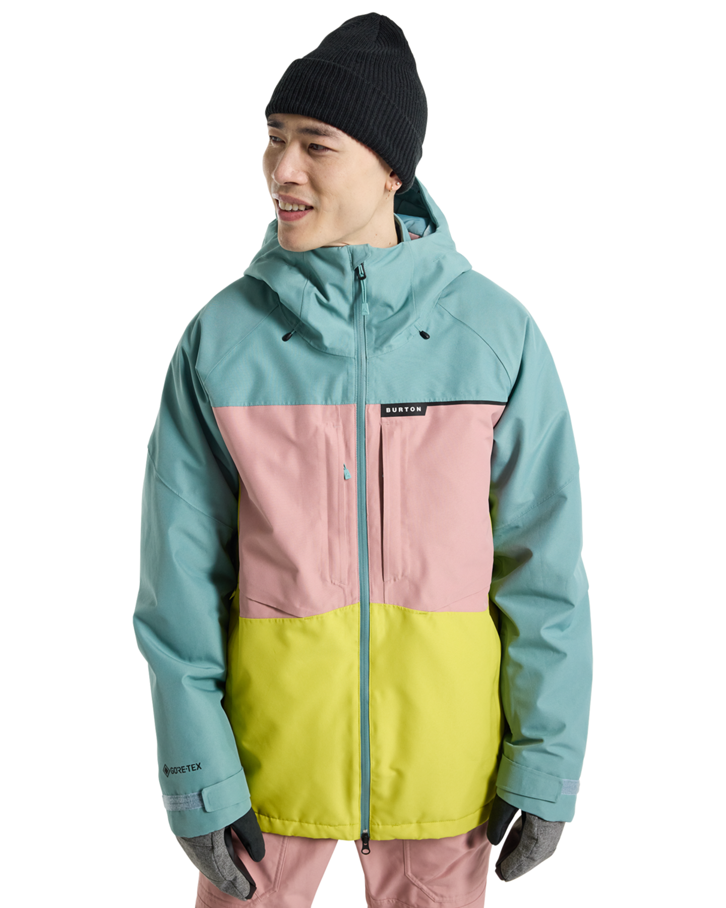 Burton Men's Pillowline Gore‑Tex 2L Snow Jacket - Rock Lichen/Powder Blush/Sulfur Snow Jackets - Trojan Wake Ski Snow