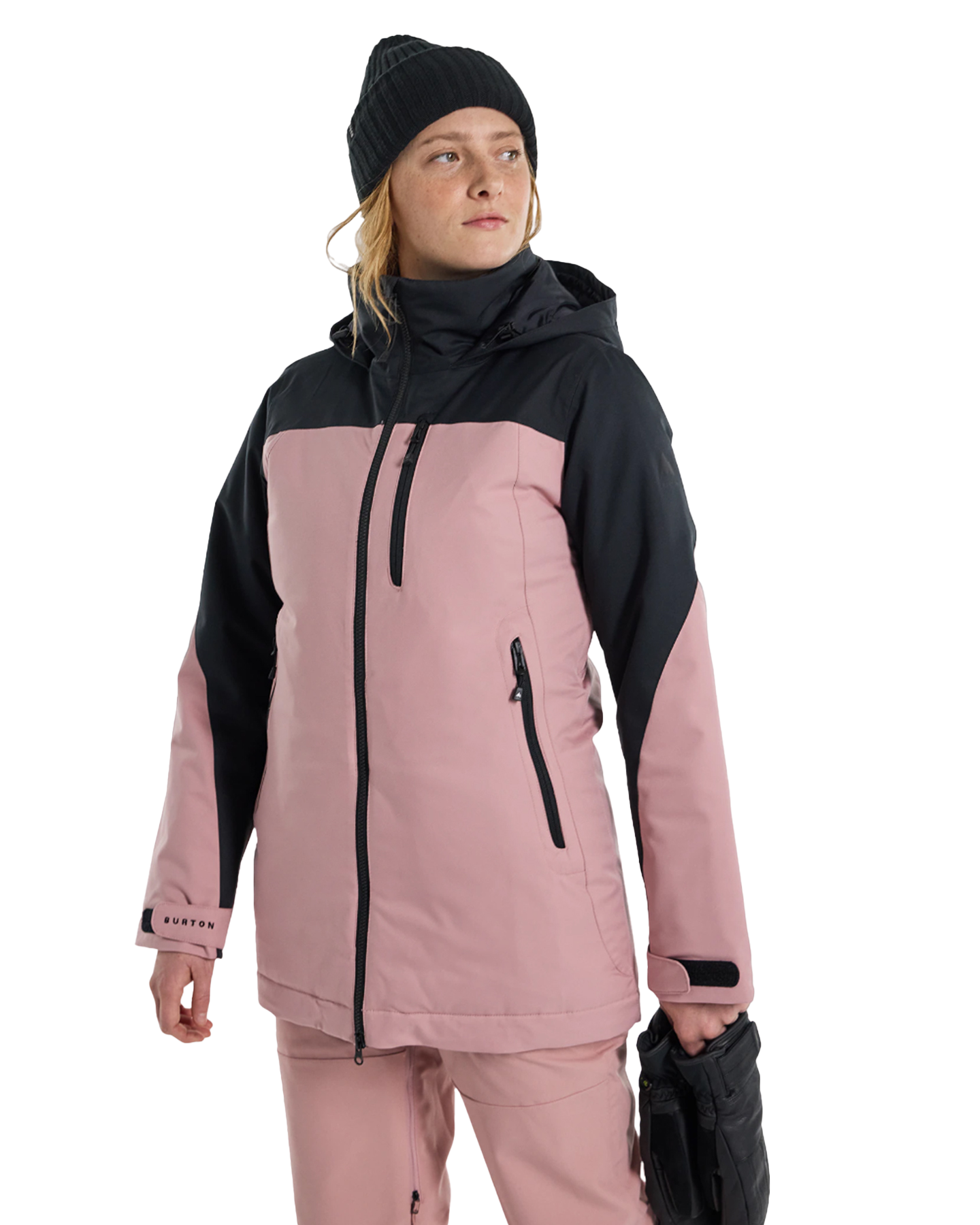 Burton Women's Lelah 2L Snow Jacket - True Black/Powder Blush Snow Jackets - Trojan Wake Ski Snow