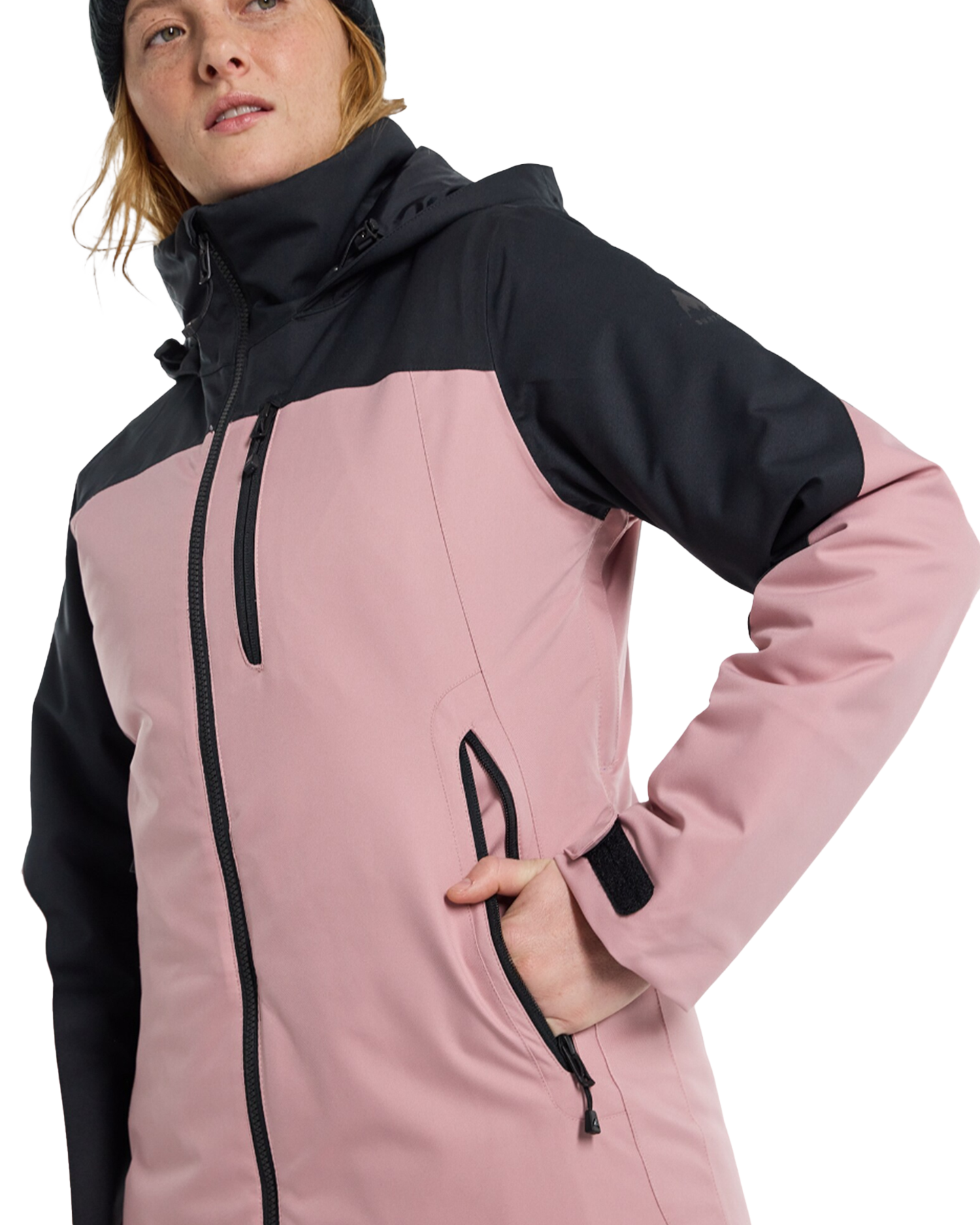 Burton Women's Lelah 2L Snow Jacket - True Black/Powder Blush Snow Jackets - Trojan Wake Ski Snow