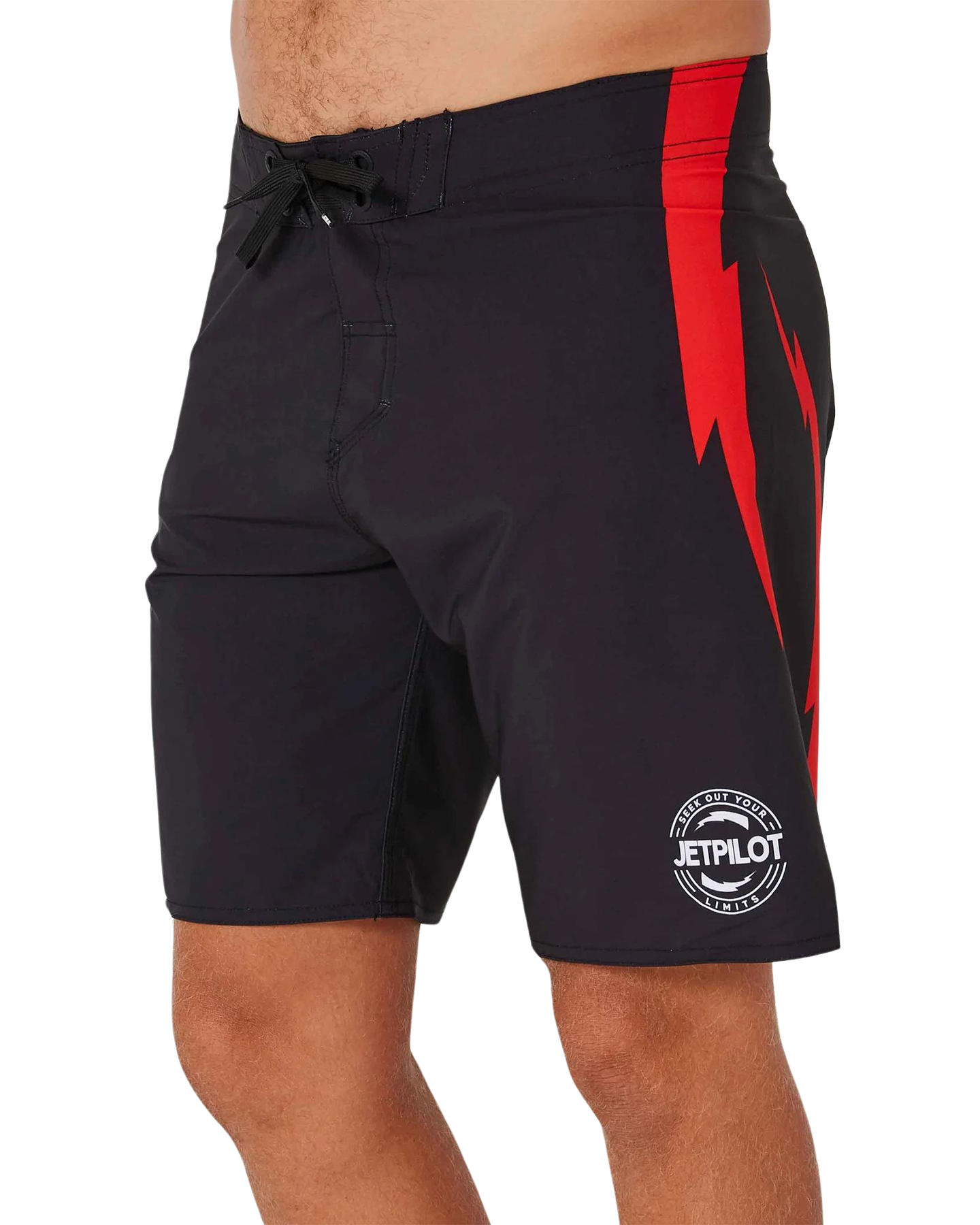 Jetpilot Bolts Men's Rideshort - Black/Red - 2024 Wetsuit Shorts - Trojan Wake Ski Snow