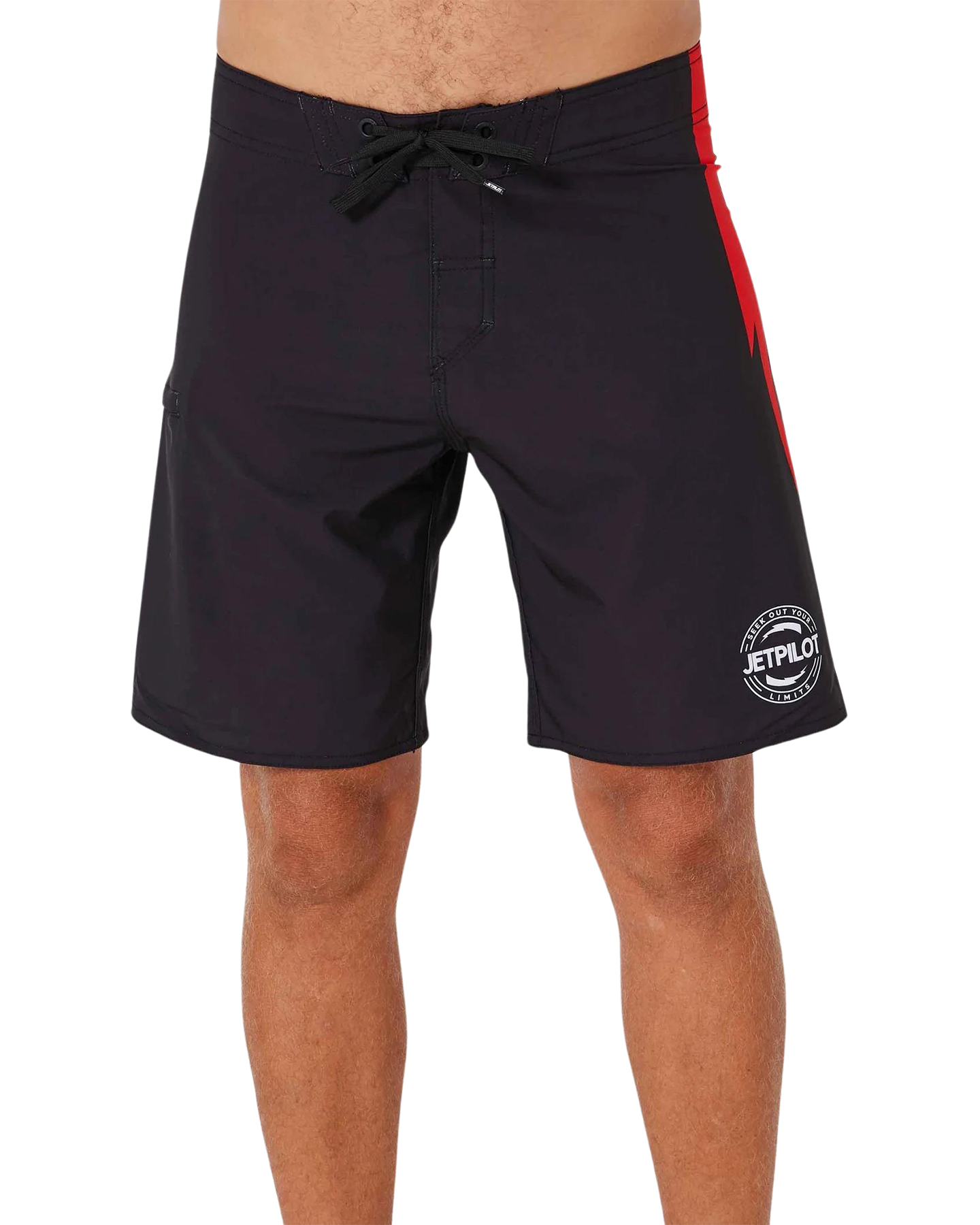 Jetpilot Bolts Men's Rideshort - Black/Red - 2024 Wetsuit Shorts - Trojan Wake Ski Snow