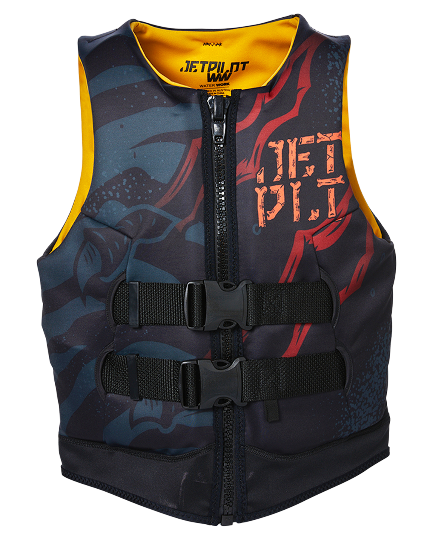 Jetpilot Boys Rex Youth Cause Neo Vest - Black - 2024 Life Jackets - Trojan Wake Ski Snow