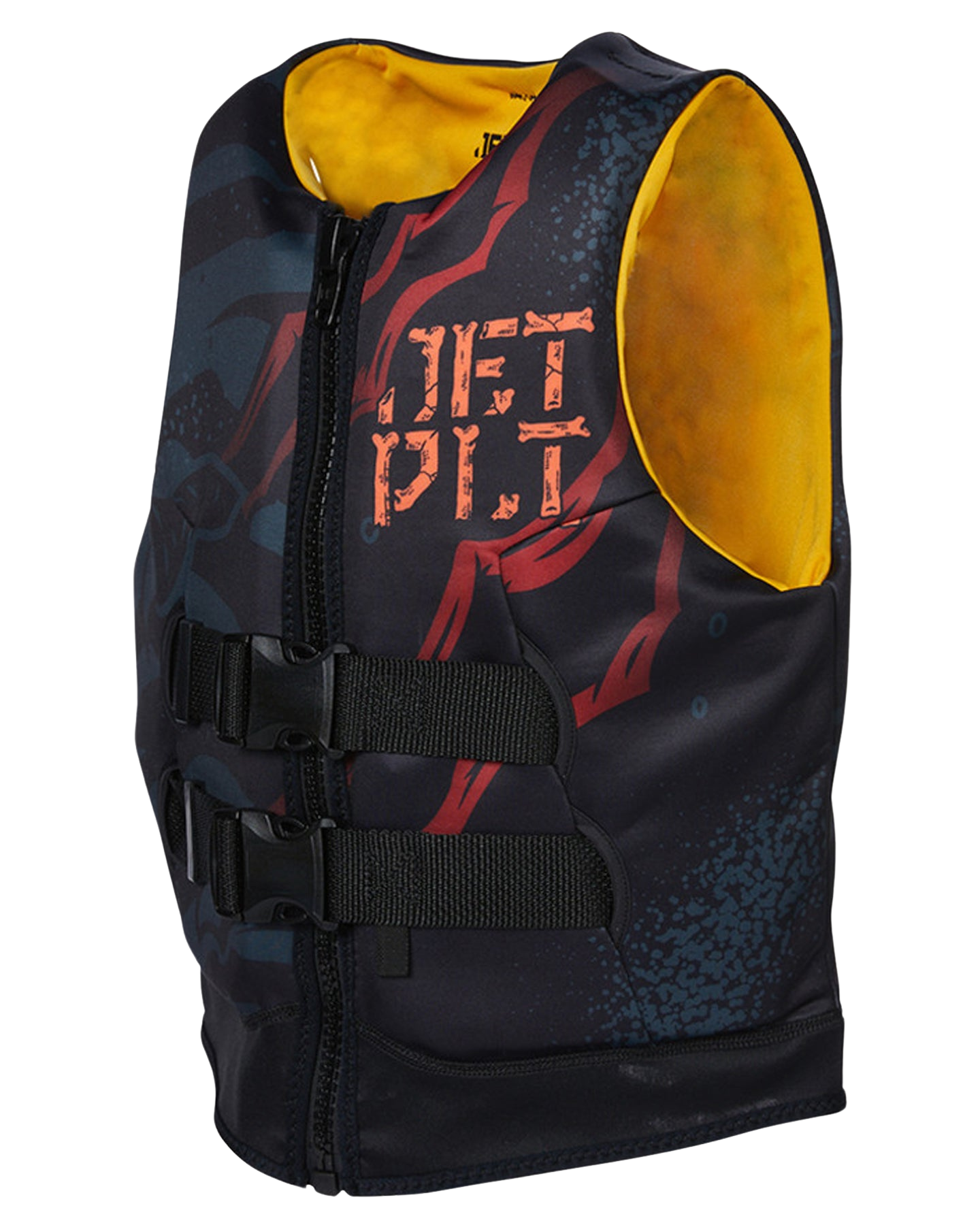 Jetpilot Boys Rex Youth Cause Neo Vest - Black - 2024 Life Jackets - Trojan Wake Ski Snow