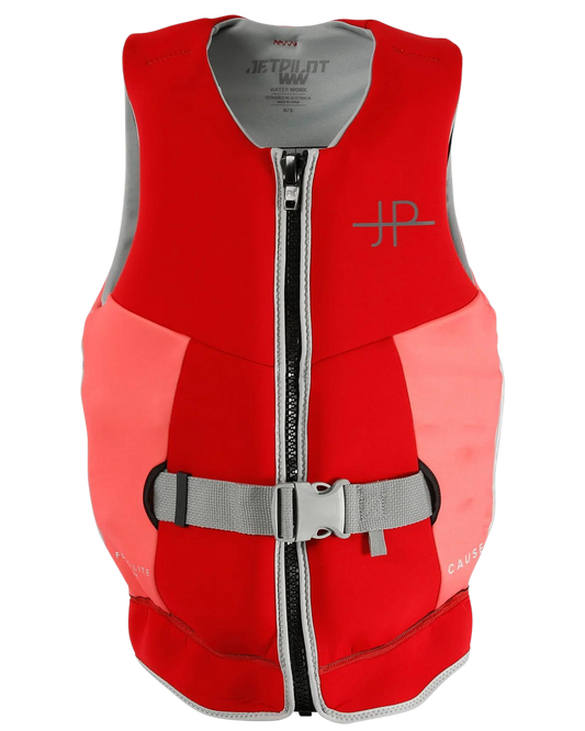 Jetpilot Cause F/E Ladies Neo Vest - Red Level 50 - 2023 Life Jackets - Trojan Wake Ski Snow