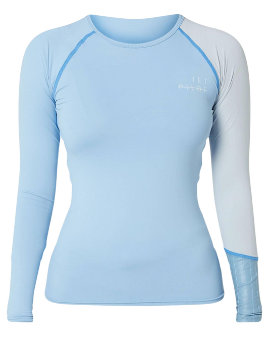 Jetpilot Cause LS Ladies Rashie - Blue - 2023 Rashies - Womens - Trojan Wake Ski Snow