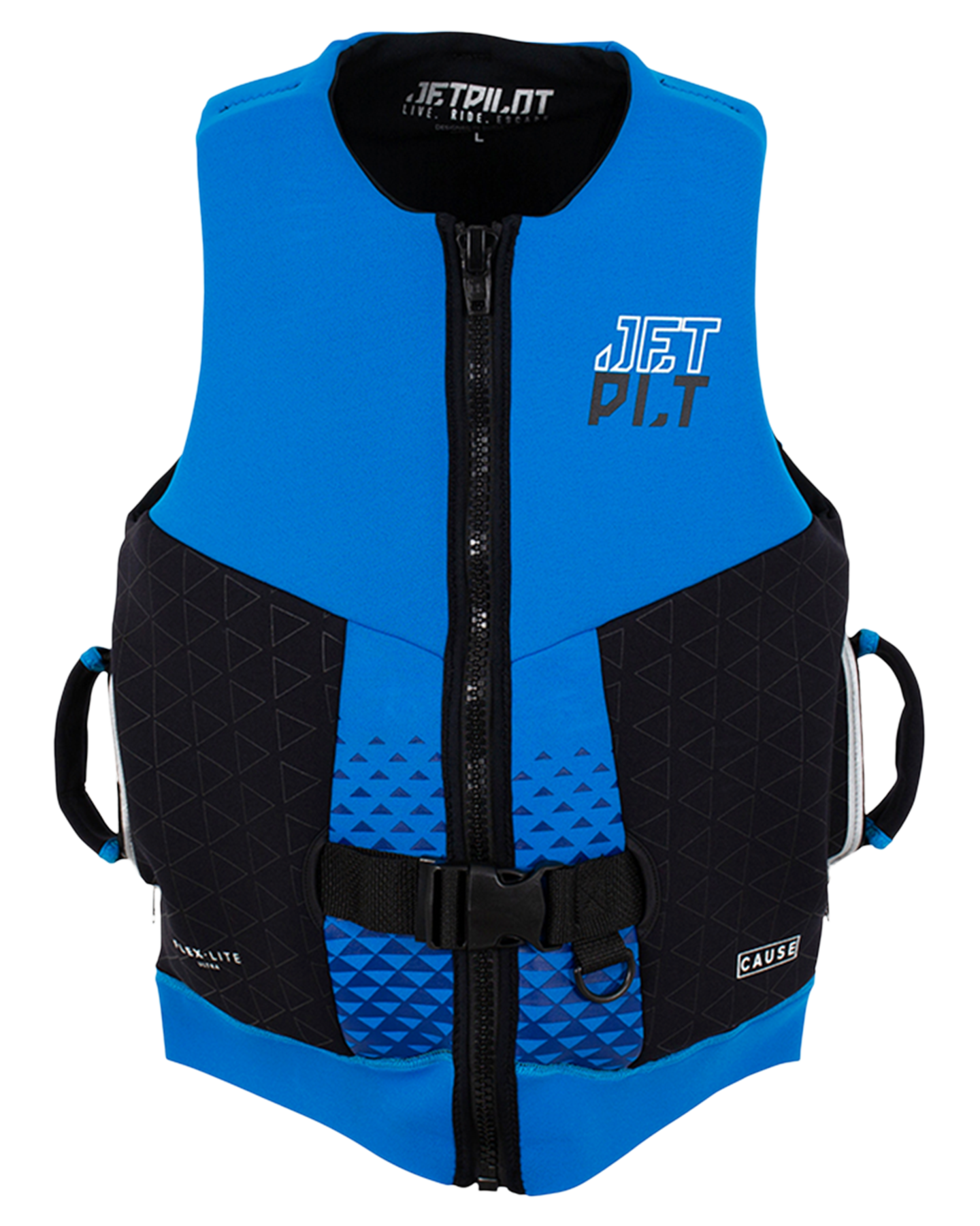 Jetpilot Cause Mens S-Grip F/E Neo Vest - Blue - 2023 Life Jackets - Trojan Wake Ski Snow