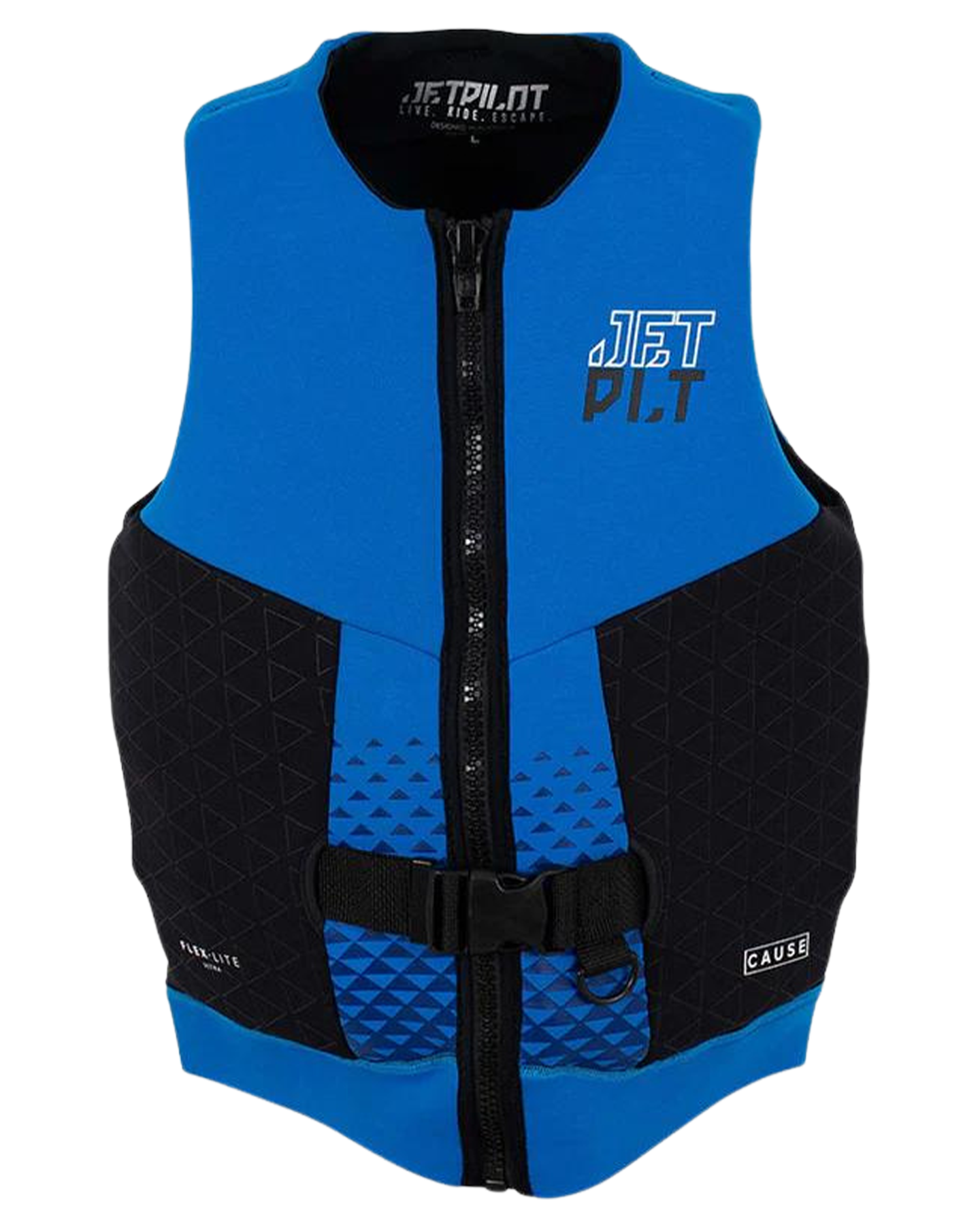 Jetpilot Cause Mens S-Grip F/E Neo Vest - Blue - 2023 Life Jackets - Trojan Wake Ski Snow