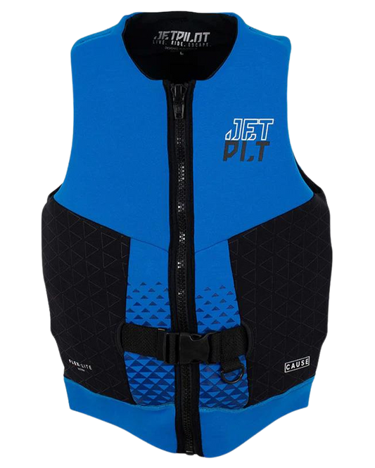 Jetpilot Cause Mens S-Grip F/E Neo Vest - Blue Life Jackets - Trojan Wake Ski Snow