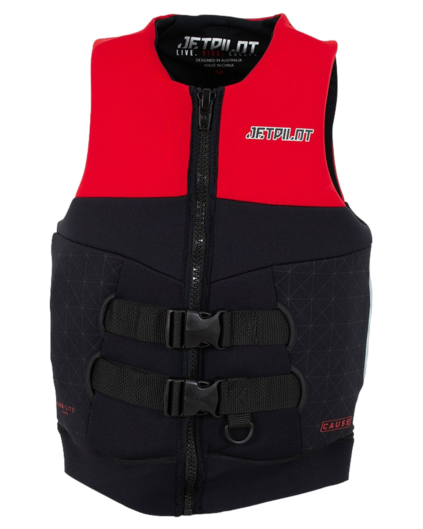 Jetpilot Cause Mens S-Grip Neo Vest - Red Level 50 - 2022 Life Jackets - Trojan Wake Ski Snow