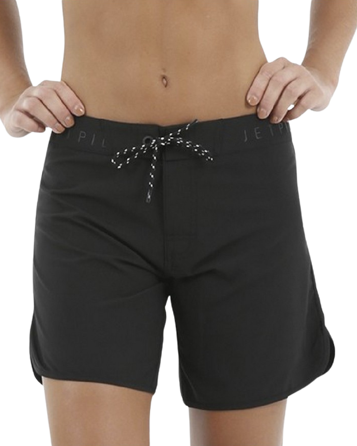 Jetpilot Corp 7" Ladies Rideshort - Black - 2021 Wetsuit Shorts - Trojan Wake Ski Snow