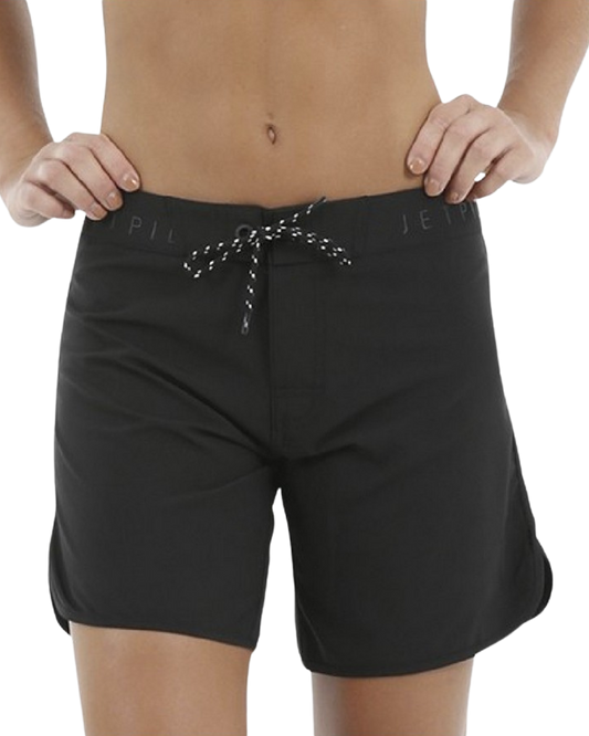 Jetpilot Corp 7" Ladies Rideshort - Black - 2021 Wetsuit Shorts - Trojan Wake Ski Snow