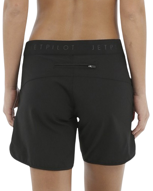 Jetpilot Corp 7" Ladies Rideshort - Black - 2021 Wetsuit Shorts - Trojan Wake Ski Snow