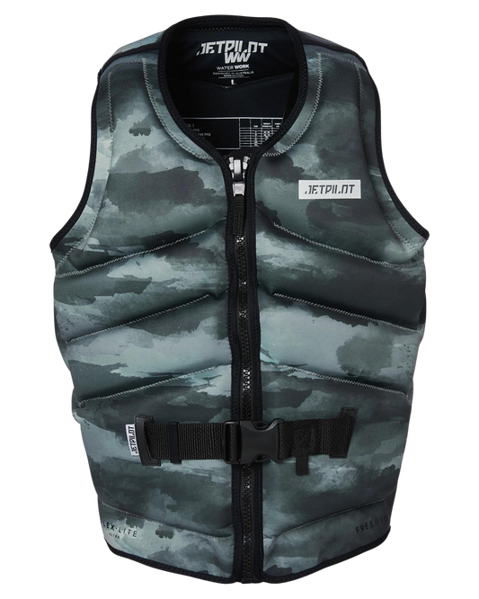 Jetpilot Freeride F/E Mens Neo Vest - Green Camo - 2023 Life Jackets - Trojan Wake Ski Snow