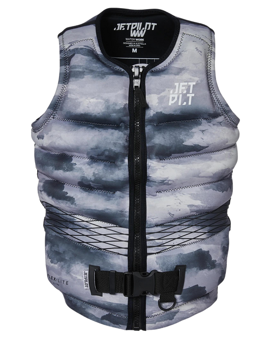 Jetpilot Hyperflex F/E Mens Neo Vest - Grey Camo - 2023 Life Jackets - Trojan Wake Ski Snow