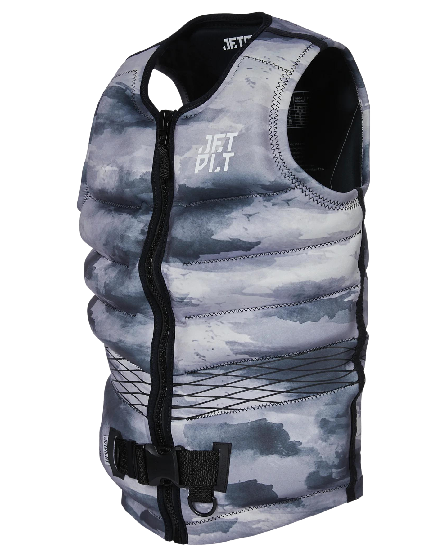 Jetpilot Hyperflex F/E Mens Neo Vest - Grey Camo - 2023 Life Jackets - Trojan Wake Ski Snow