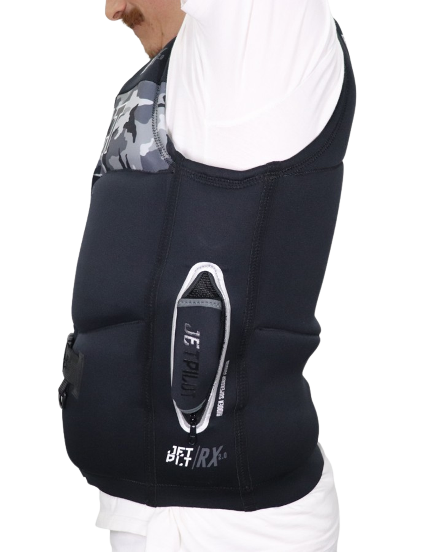 Jetpilot RX Mens Vest - Black/Camo - 2022 Life Jackets - Trojan Wake Ski Snow