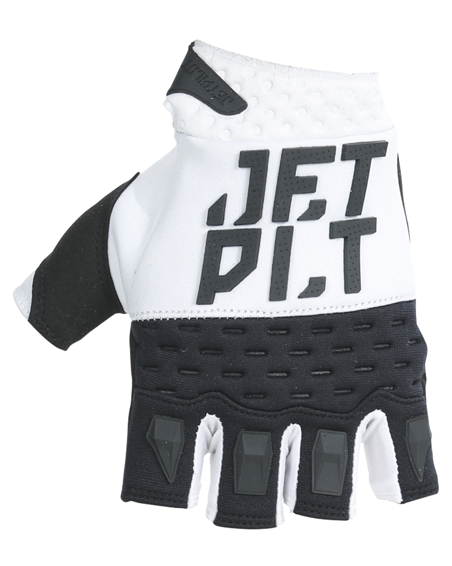 Jetpilot RX Short Finger Race Glove - White/Black - 2023 Jetski Gloves - Trojan Wake Ski Snow