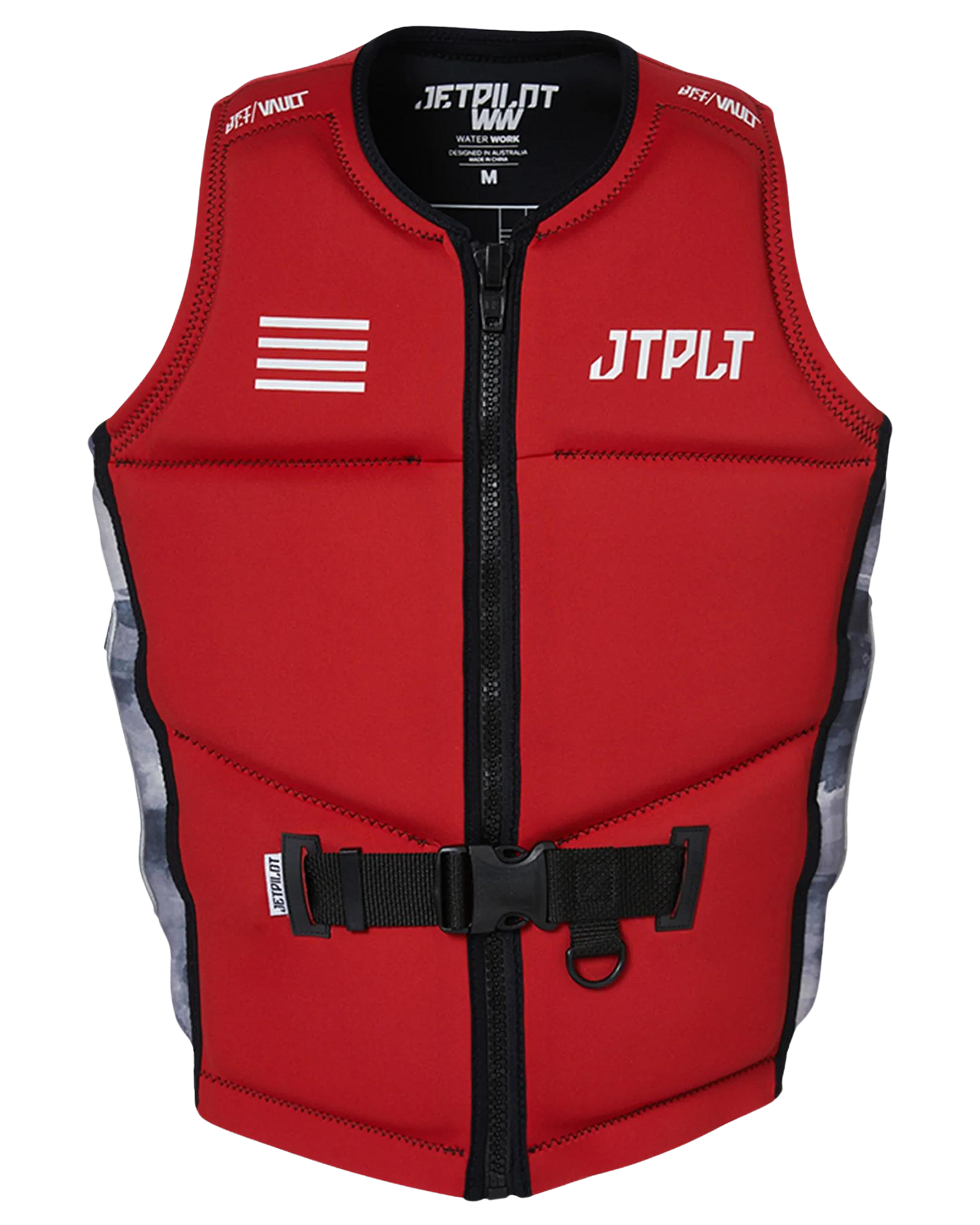 Jetpilot RX Vault Mens F/E Neo Vest - Red/Black/Camo Life Jackets - Trojan Wake Ski Snow