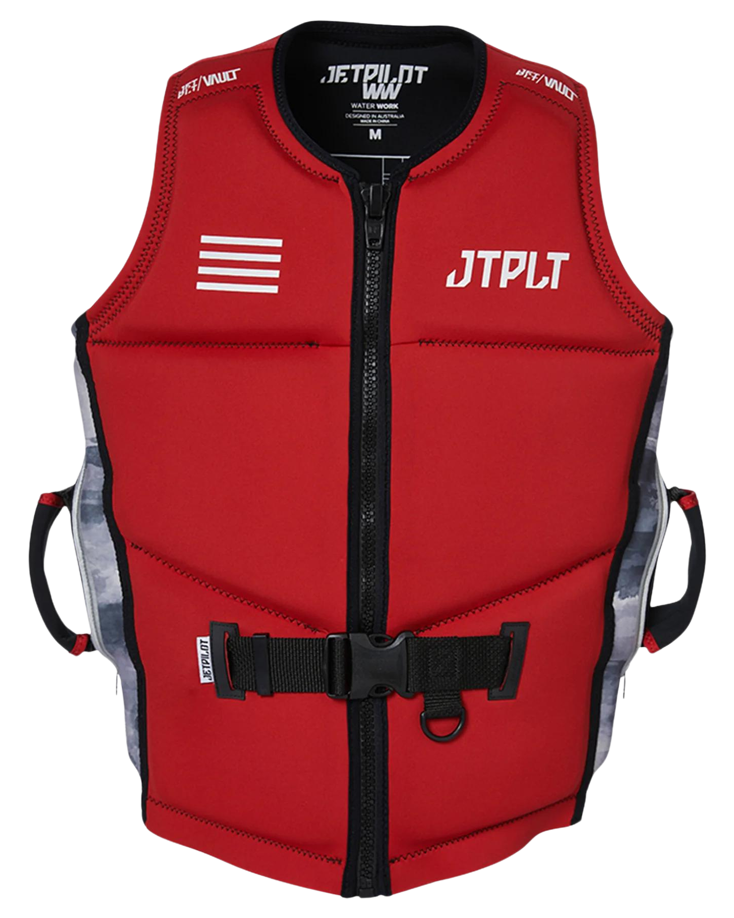 Jetpilot RX Vault Mens F/E Neo Vest - Red/Black/Camo Life Jackets - Trojan Wake Ski Snow