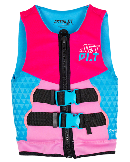 Jetpilot The Cause F/E Youth Neo Vest - Pink - 2023 Life Jackets - Trojan Wake Ski Snow