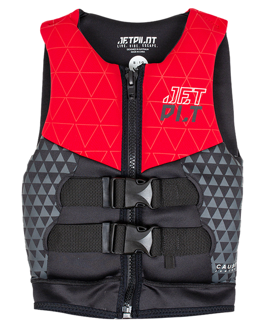 Jetpilot The Cause F/E Youth Neo Vest - Red Level 50 Life Jackets - Trojan Wake Ski Snow