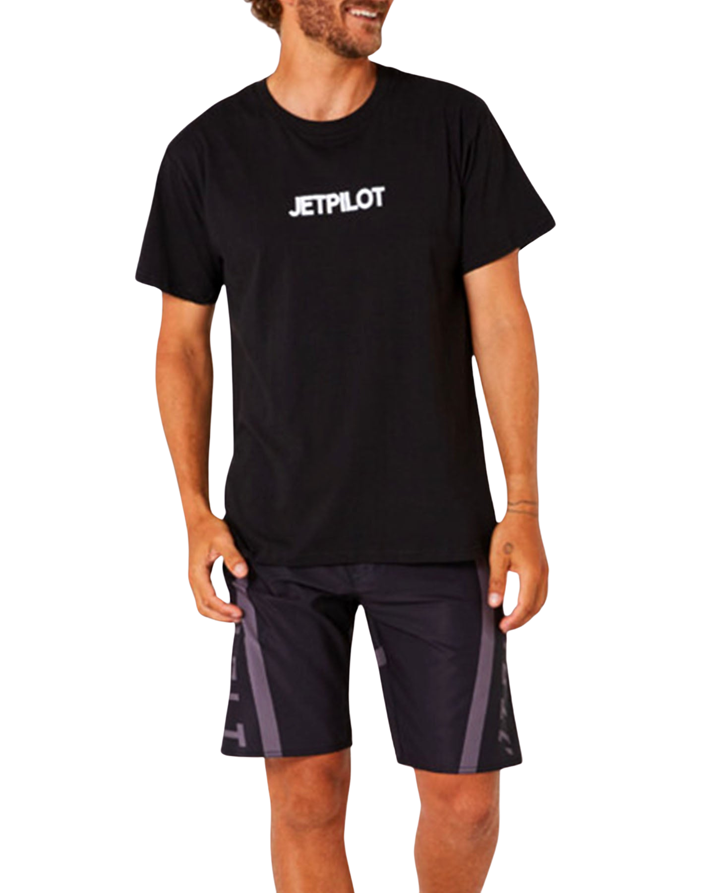 Jetpilot Vault Apex Men's Rideshort - Black/Charcoal - 2024 Wetsuit Shorts - Trojan Wake Ski Snow