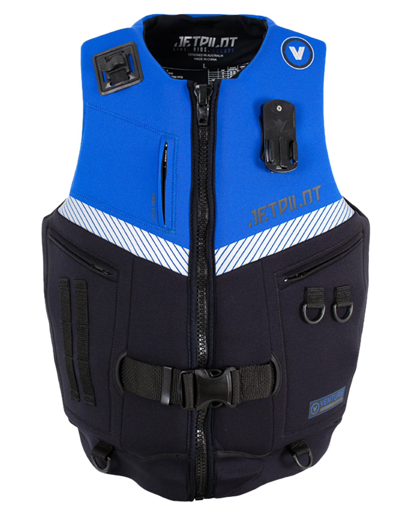 Jetpilot Venture Mens Neo Vest - Black/Blue - 2023 Life Jackets - Trojan Wake Ski Snow