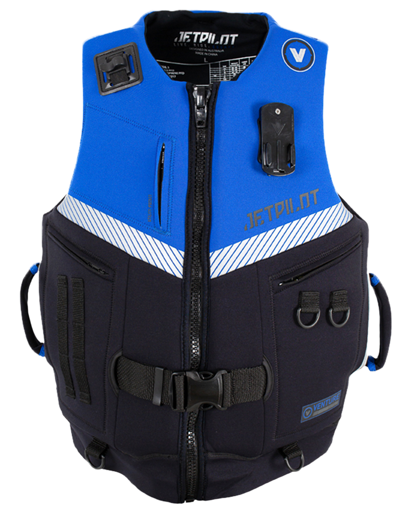 Jetpilot Venture Mens Neo Vest - Black/Blue - 2023 Life Jackets - Trojan Wake Ski Snow