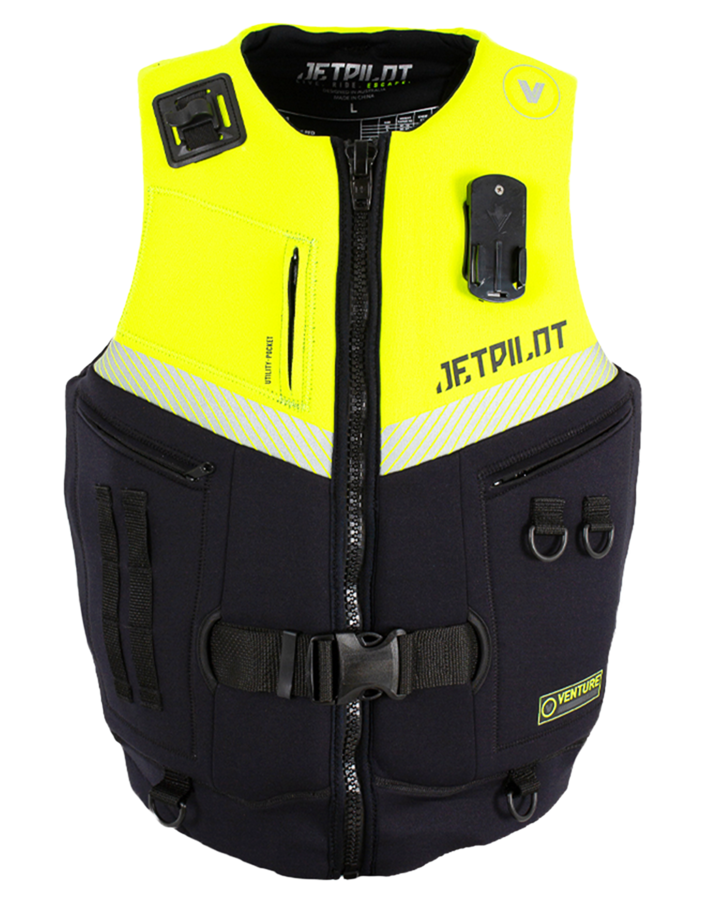 Jetpilot Venture Mens Neo Vest - Black/Yellow Level 50 Life Jackets - Trojan Wake Ski Snow