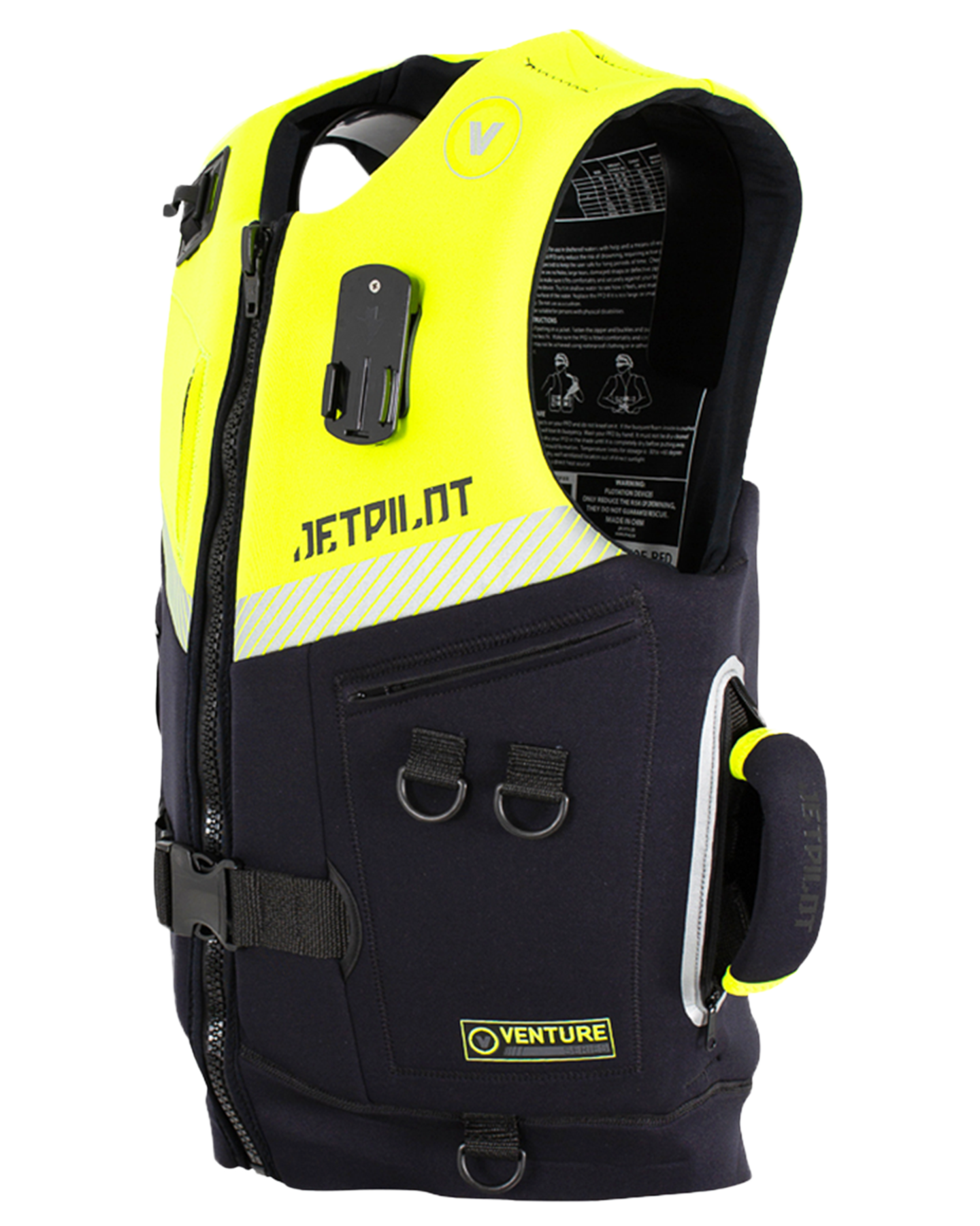 Jetpilot Venture Mens Neo Vest - Black/Yellow Level 50 Life Jackets - Trojan Wake Ski Snow