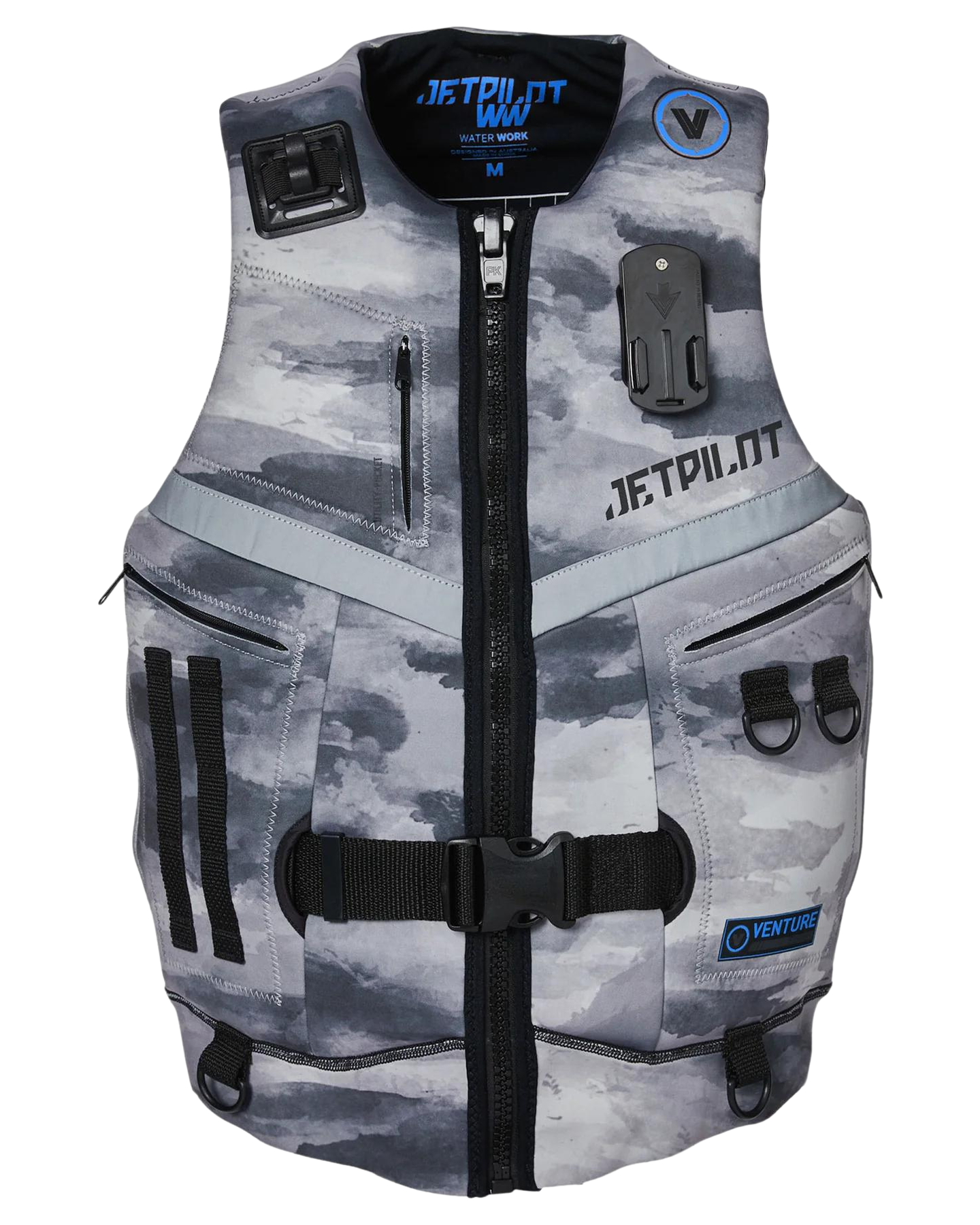 Jetpilot Venture Mens Neo Vest - Grey/Camo - 2023 Life Jackets - Trojan Wake Ski Snow