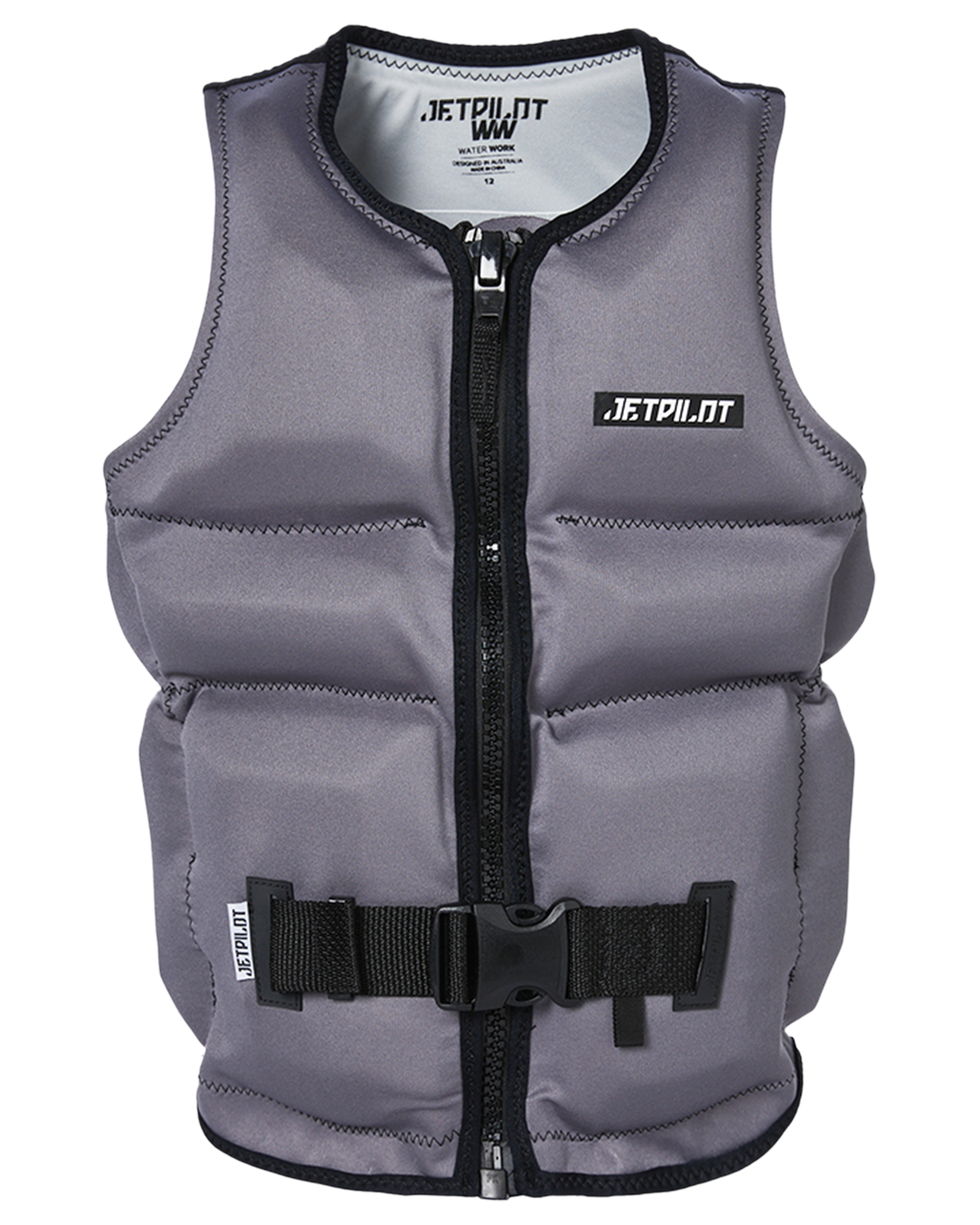 Jetpilot X1 Boys Youth Neo Vest - Charcoal - 2023 Life Jackets - Trojan Wake Ski Snow