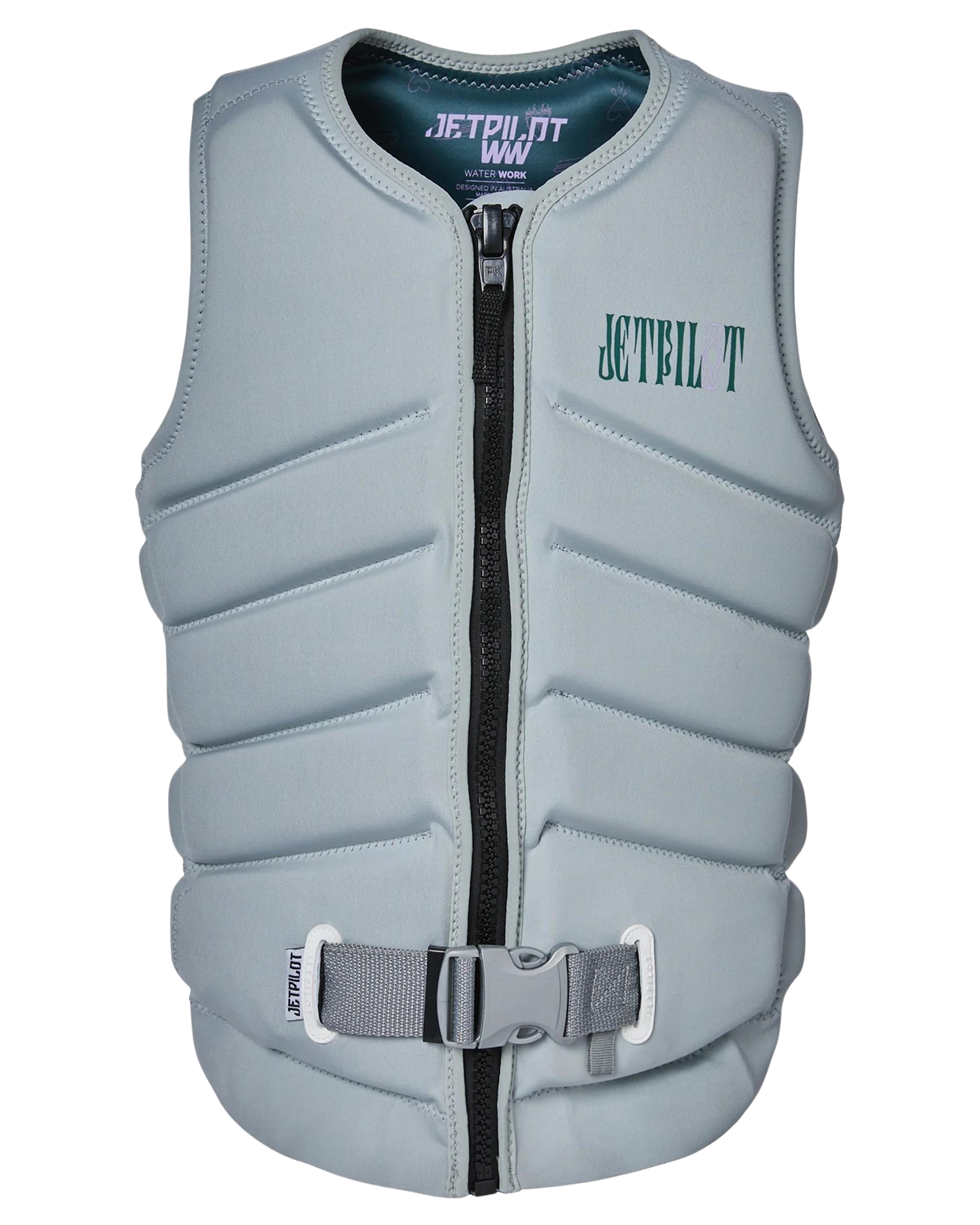 Jetpilot X1 F/E Ladies Neo Vest - Sina - Light Grey - 2023 Life Jackets - Trojan Wake Ski Snow