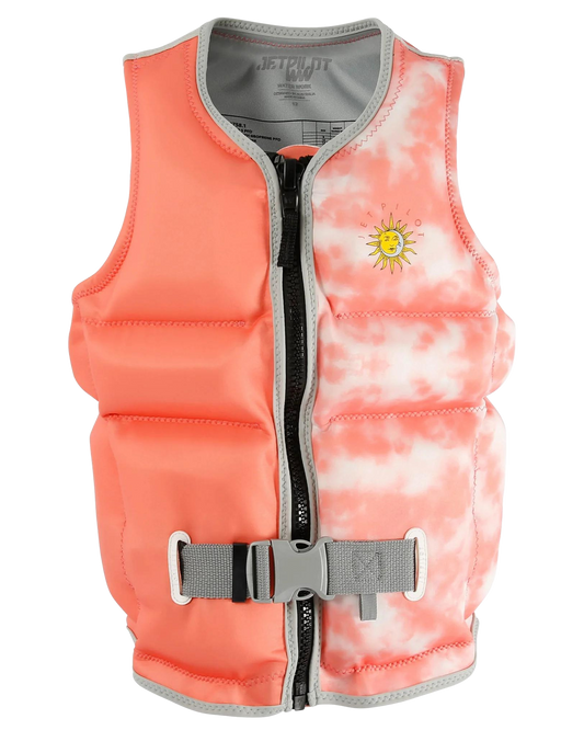 Jetpilot X1 Girls Youth Neo Vest - Peach - 2023 Life Jackets - Trojan Wake Ski Snow