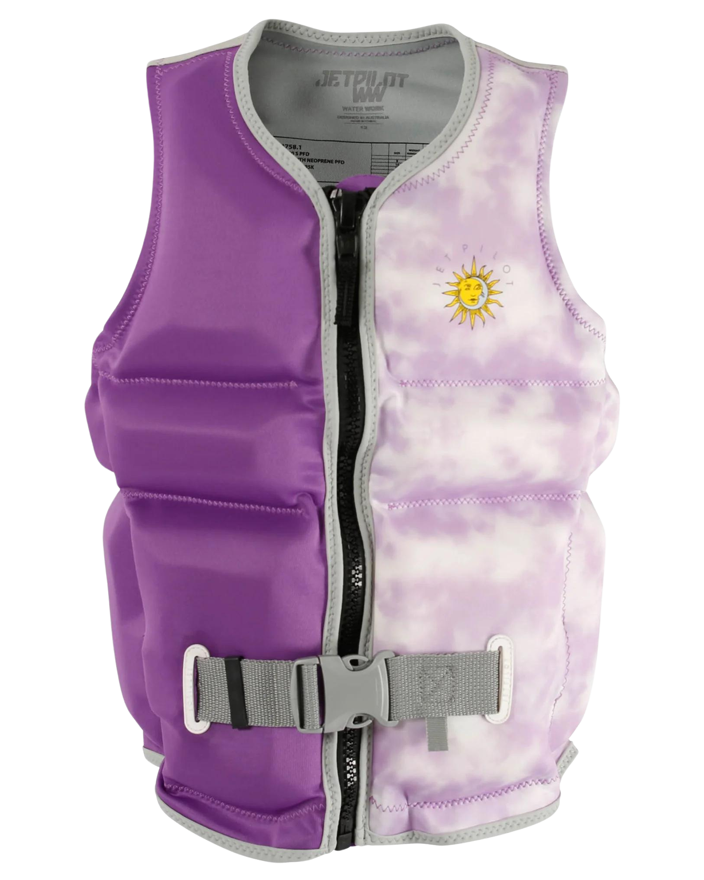 Jetpilot X1 Girls Youth Neo Vest - Purple - 2023 Life Jackets - Trojan Wake Ski Snow