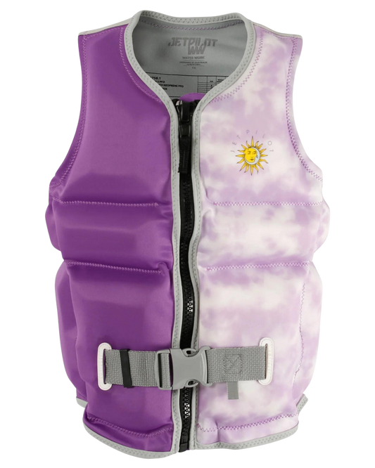 Jetpilot X1 Girls Youth Neo Vest - Purple - 2023 Life Jackets - Trojan Wake Ski Snow