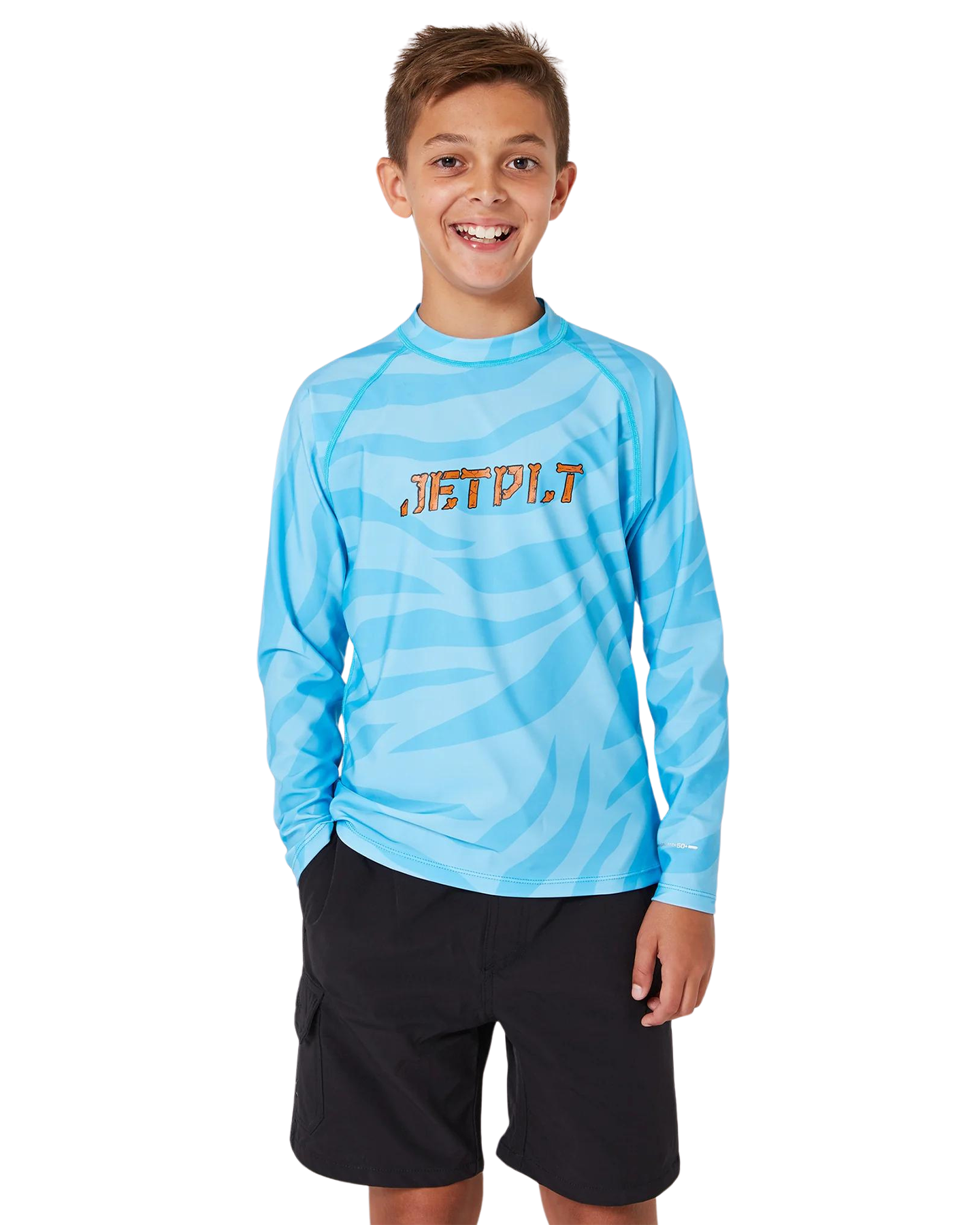 Jetpilot Youth Ls Hydro Rashie - Blue - 2024 Rashies - Kids - Trojan Wake Ski Snow