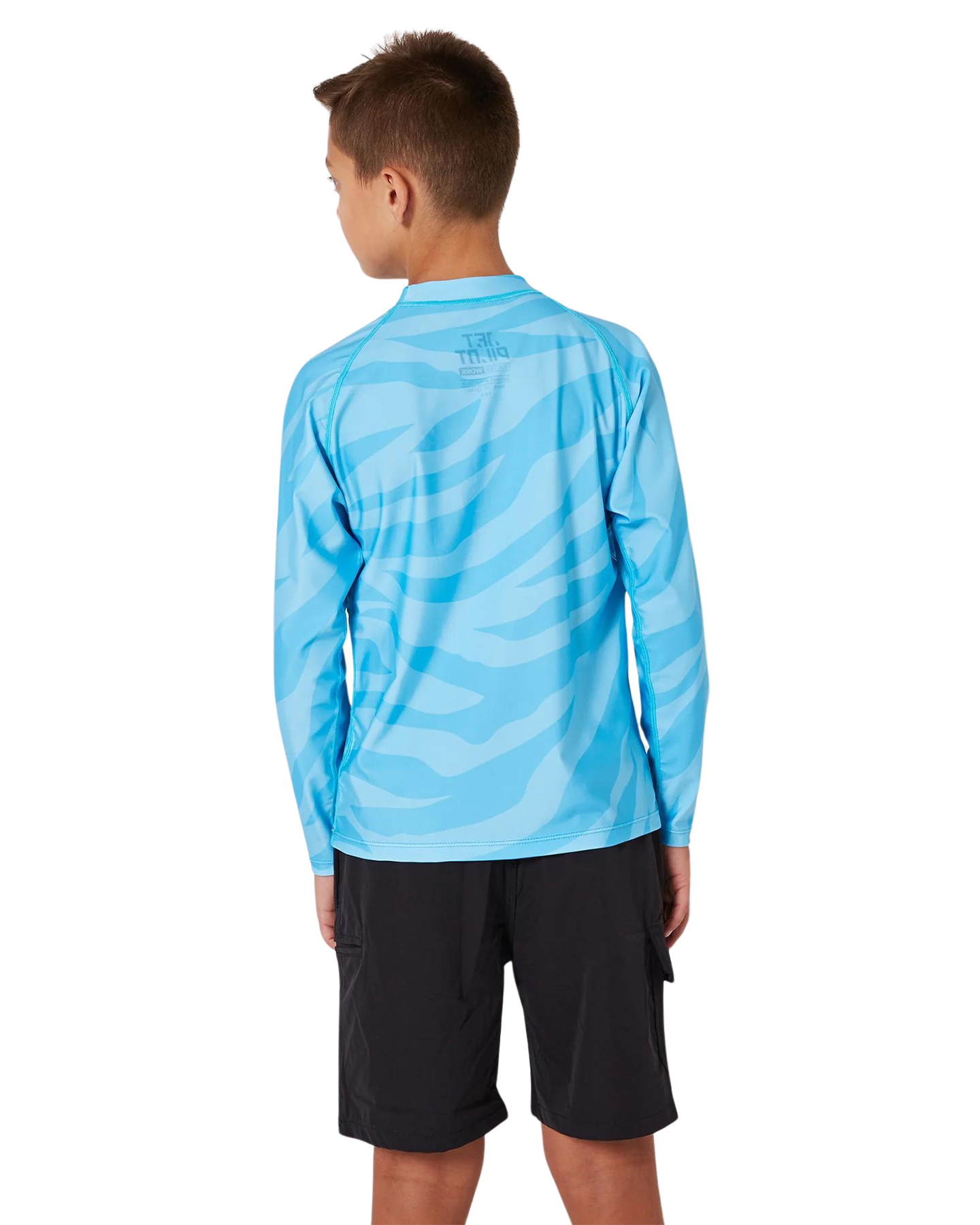 Jetpilot Youth Ls Hydro Rashie - Blue - 2024 Rashies - Kids - Trojan Wake Ski Snow