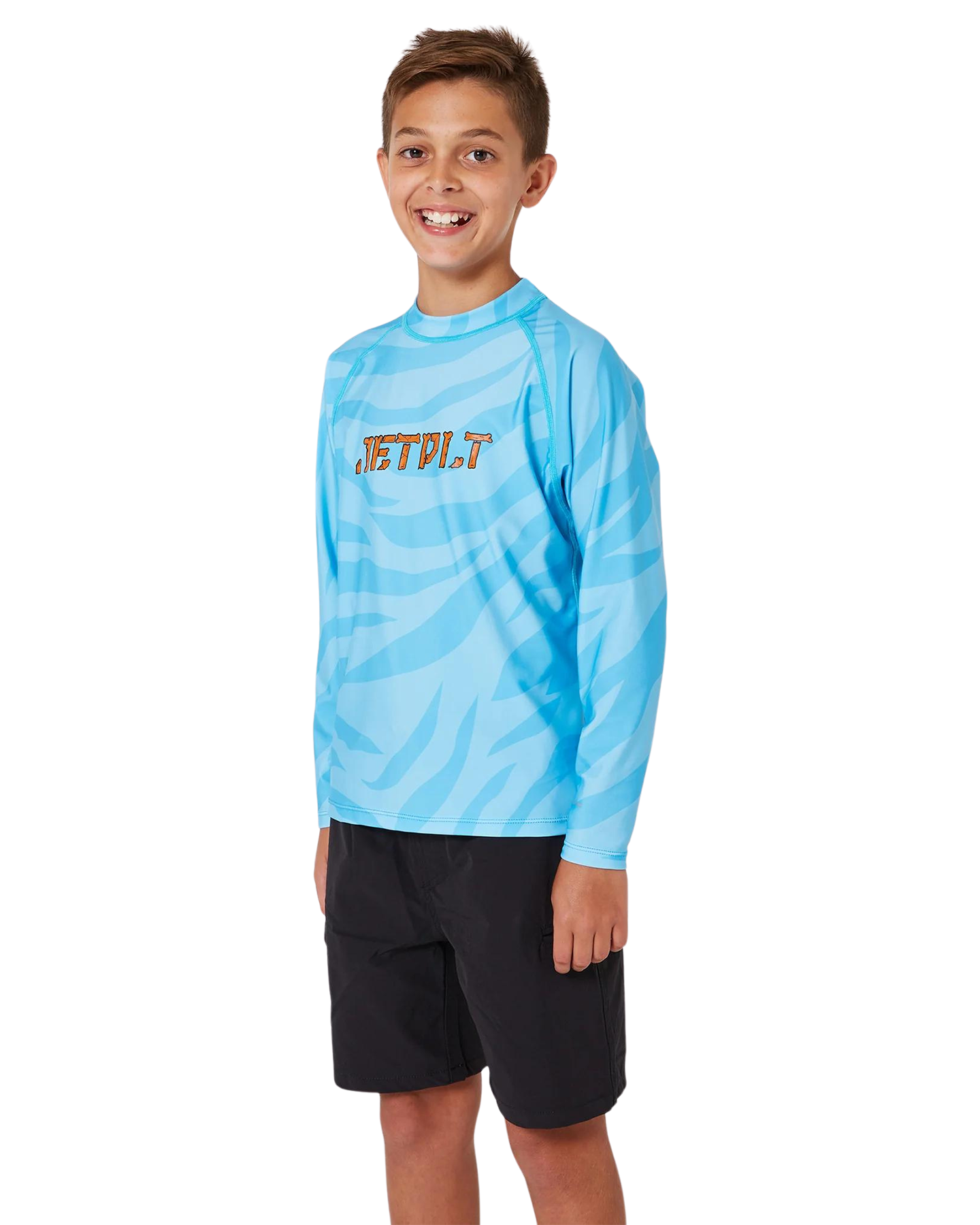 Jetpilot Youth Ls Hydro Rashie - Blue - 2024 Rashies - Kids - Trojan Wake Ski Snow