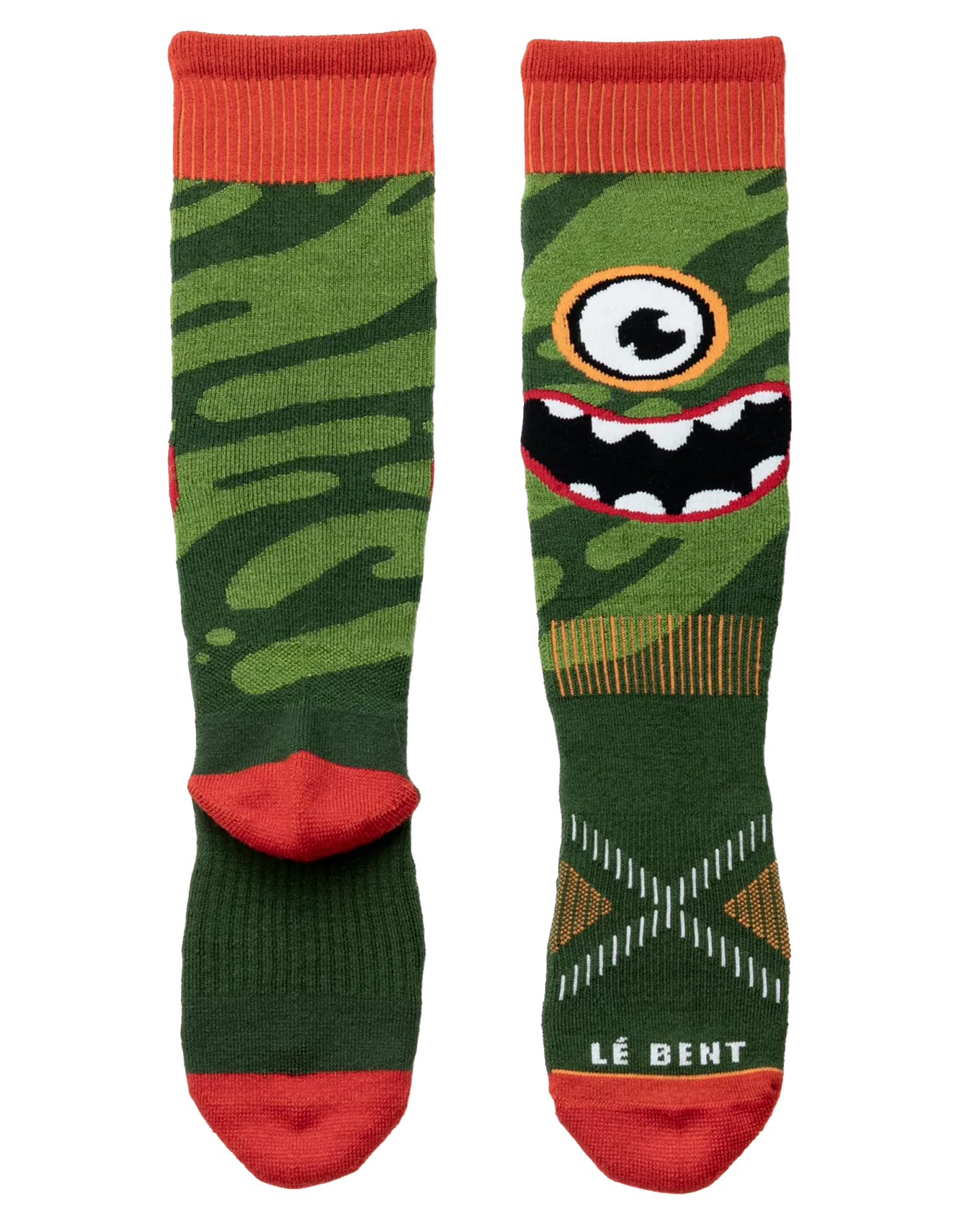 Le Bent Kids' Monster Party Light Cushion Snow Sock Socks - Trojan Wake Ski Snow