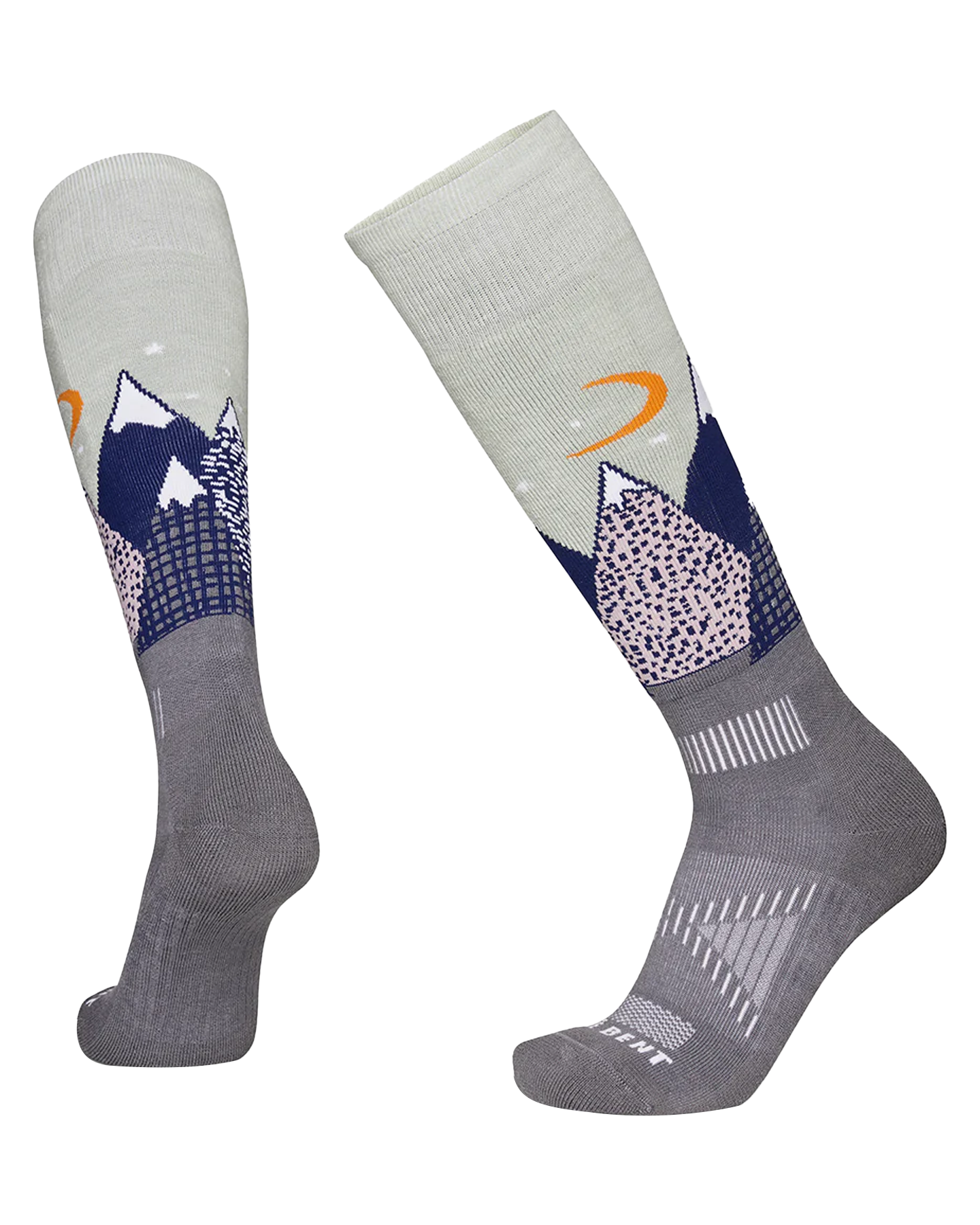 Le Bent Kids' Snowy Mountain Light Cushion Socks - Sea Foam Socks - Trojan Wake Ski Snow