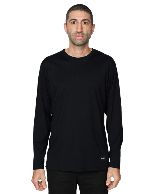 Le Bent Men's Ultralight Long Sleeve Tee - Black Shirts & Tops - Trojan Wake Ski Snow