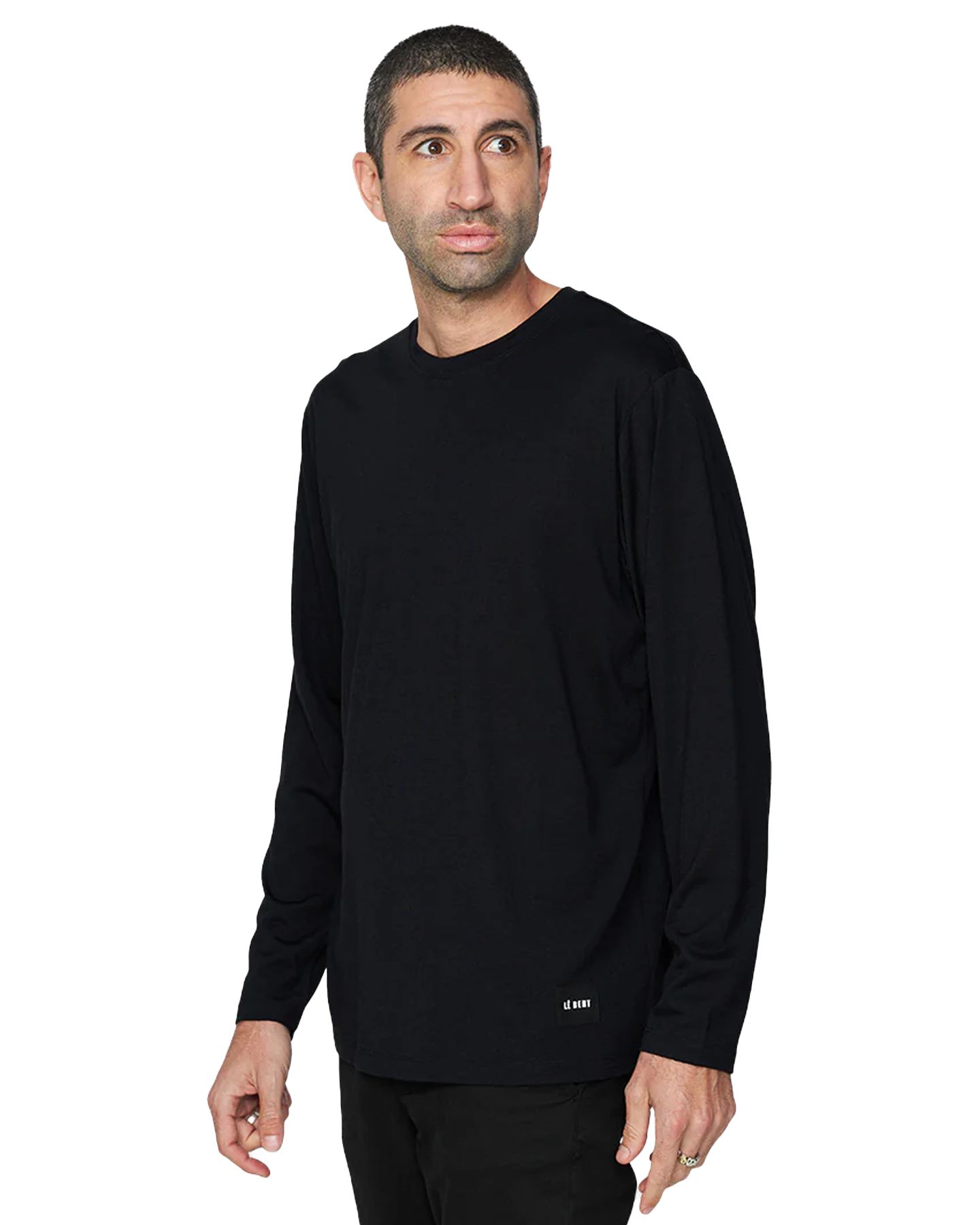 Le Bent Men's Ultralight Long Sleeve Tee - Black Shirts & Tops - Trojan Wake Ski Snow