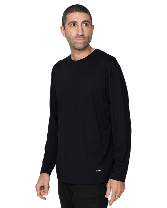 Le Bent Men's Ultralight Long Sleeve Tee - Black Shirts & Tops - Trojan Wake Ski Snow