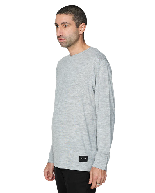 Le Bent Men's Ultralight Long Sleeve Tee - Heather Grey Shirts & Tops - Trojan Wake Ski Snow