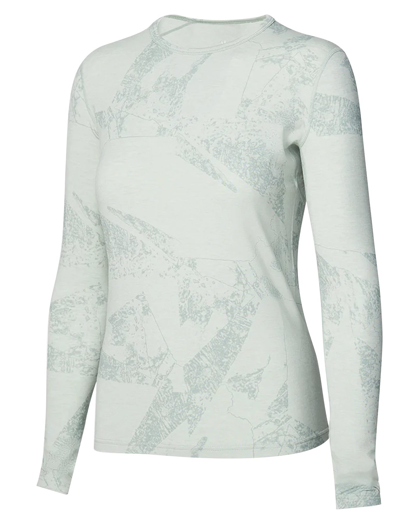 Le Bent Women's Fractal Lightweight Crew - Sea Foam Thermals - Trojan Wake Ski Snow