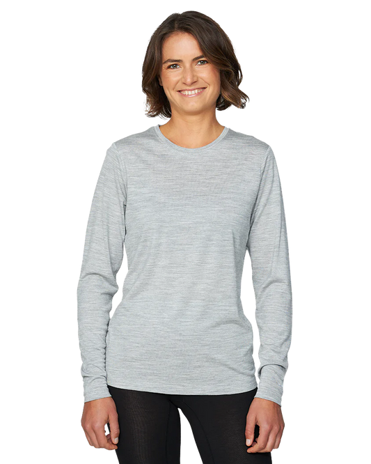 Le Bent Women's Ultralight Long Sleeve Tee - Heather Grey Shirts & Tops - Trojan Wake Ski Snow