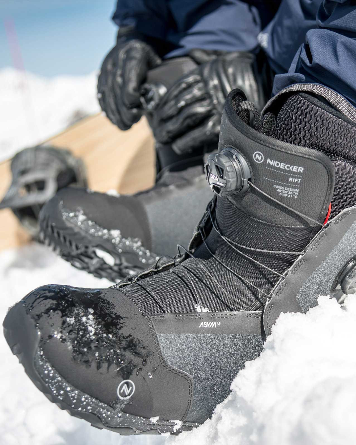 Nidecker Men's Rift Snowboard Boots - Black - 2024 Snowboard Boots - Trojan Wake Ski Snow