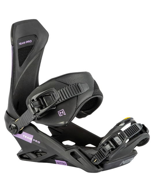 Nitro Team Pro Snowboard Bindings - Pro Purple-Black-Gold - 2024 Snowboard Bindings - Trojan Wake Ski Snow