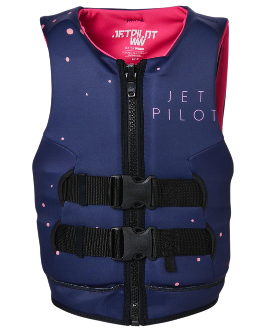 Jetpilot Girls Wings Youth Cause Neo - Navy - 2024 Life Jackets - Trojan Wake Ski Snow